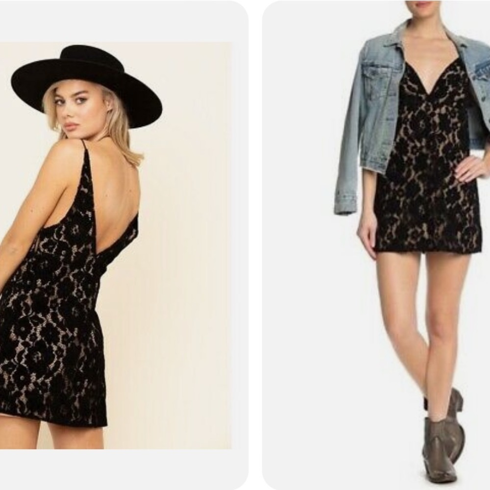 NWT Free People Dangerous Love Black Lace Mini Dress Size 2 - Picture 3 of 14